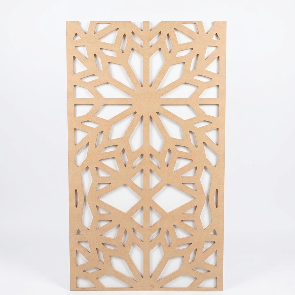 Panel calado celosía geométrica decorativa en madera o MDF